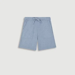 Short Garçon en Coton Flammé Bleu