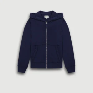 Sweatshirt Garçon en Coton Flammé Bleu Marine Hoody