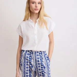 Chemise Femme en Coton Bi-Matière BlancTeno