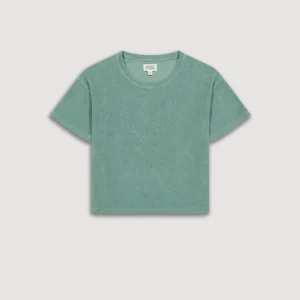 Tee Shirt Fille en Éponge Vert Agave Tetua
