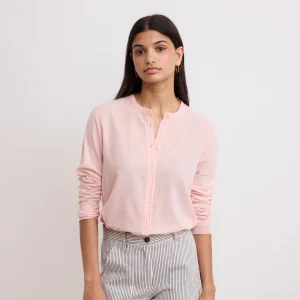 Chemise Femme en Coton Bi-Matière Rose Taha
