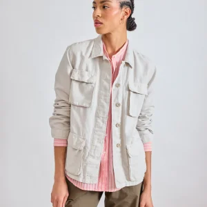 Veste Femme en Coton & Lin Beige Vea