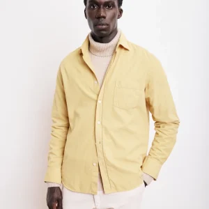 Chemise Homme en Velours Côtelé Jaune Paul