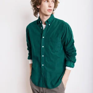 Chemise Homme en Velours Côtelé Vert Emeraude Pitt