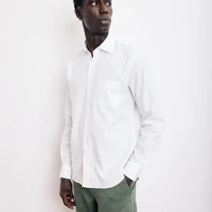 Chemise Homme en Piqué de Coton Blanc Paul