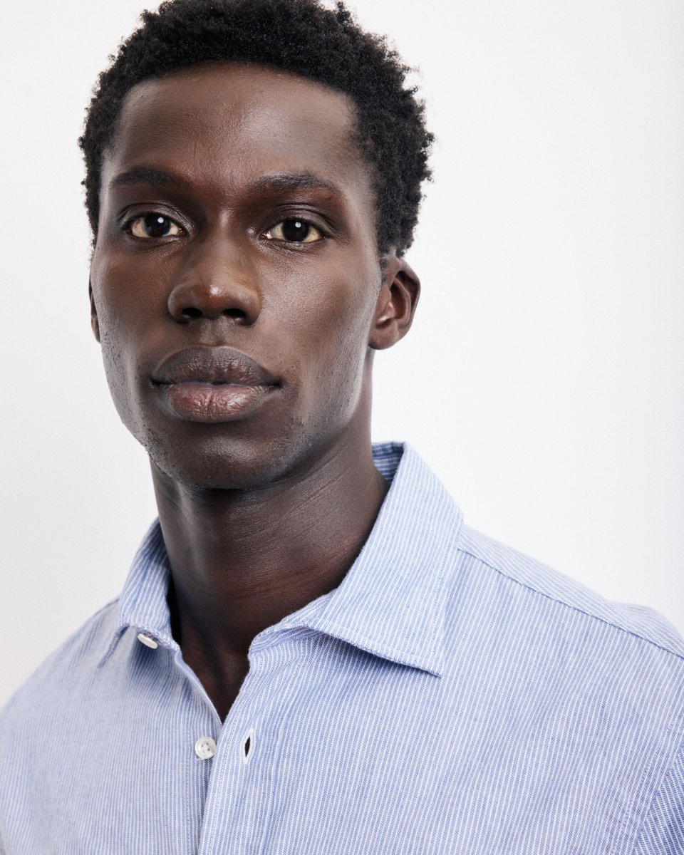 Chemise Homme en Gabardine de Coton Brossé Bleu Indigo Paul – Image 2