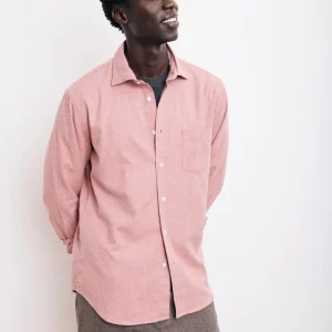 Chemise Homme en Flanelle de Coton Rouge Paul