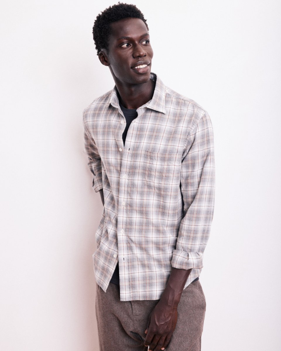 Chemise Homme en Coton à Carreaux Gris Paul – Image 5