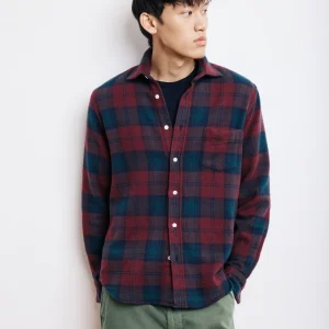 Chemise Homme en Flanelle à Carreaux Rouge Paul