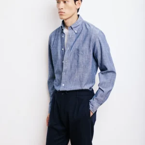 Chemise Homme en Chambray Bleu Indigo Pitt