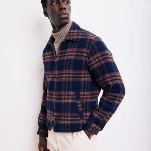 BE26113-02-01.jpgv1752592168 Blouson Homme en Laine Double Face à carreaux Bleu Marine Dave