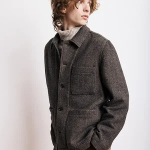 Veste Homme en Laine à Chevrons Marron Jamison