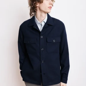 Veste Homme en Flanelle de Laine Bleu Marine Day