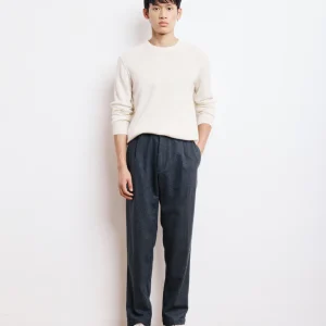 Pantalon Homme en Flanelle Rayée Gris Tanker