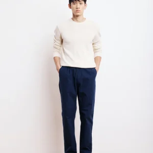 Pantalon Homme en Moleskine de Coton Bleu Marine Joggy