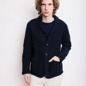 Veste Homme en Laine Bouillie Bleu Marine Light Jacket