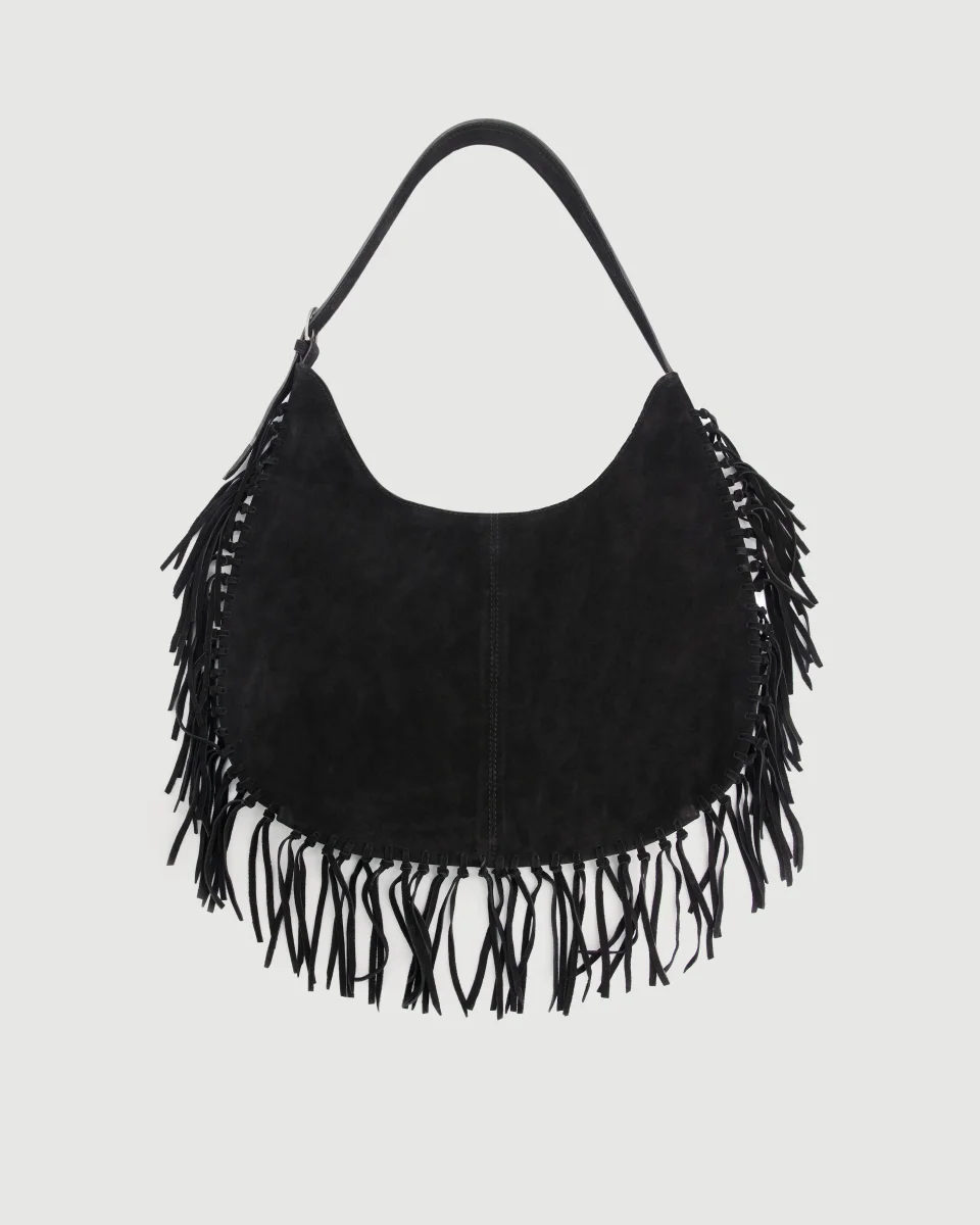 Sac Femme en Cuir Suédé Noir Aretha Bag – Image 3