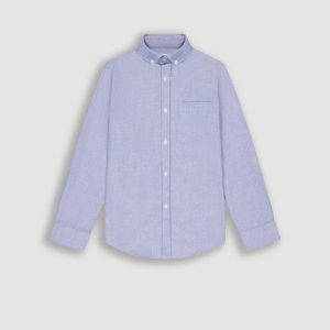 Chemise Garçon en Oxford Brossé Bleu Pitt