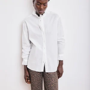 Chemise Femme en Popeline de Coton Blanche Chana