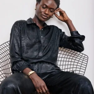 BECJ630-01-01.jpgv1752651541 Blouse Femme en Lamé Noir Clarisse