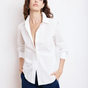 Chemise Femme en Popeline de Coton Blanche Coraz