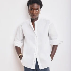 Chemise Femme en Popeline de Coton Blanche Cristal