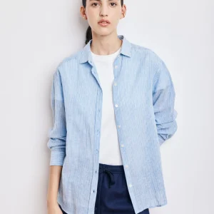 Chemise Femme en Voile de Coton Bleu Casey