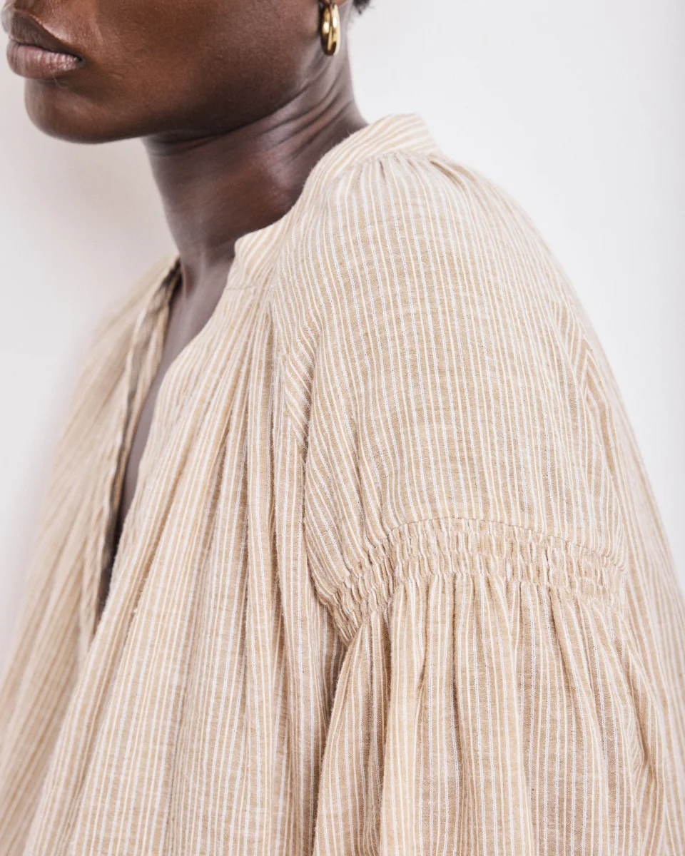 Blouse Femme en Voile de Coton Ocre Cierra – Image 5