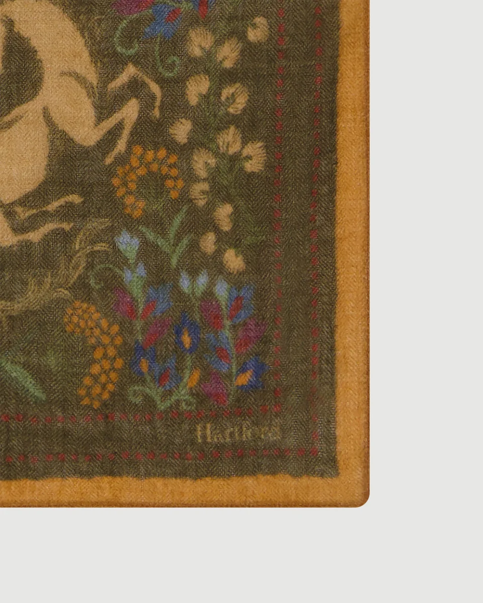 Echarpe Homme en Laine à Chevrons Imprimée Bronze – Image 4