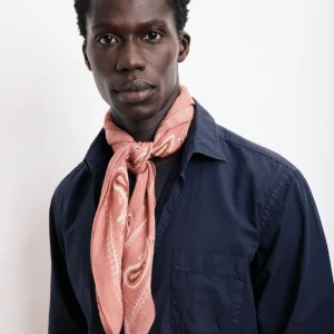 Echarpe Homme en Laine Imprimée Rose Bandana
