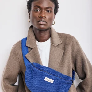 Banane Femme en Velours Côtelé Bleu Etna Bag