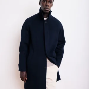 Manteau Homme en Laine Double Face Bleu Marine Graig
