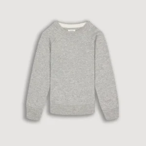 Pull Garçon en Laine & Cachemire Gris Chiné
