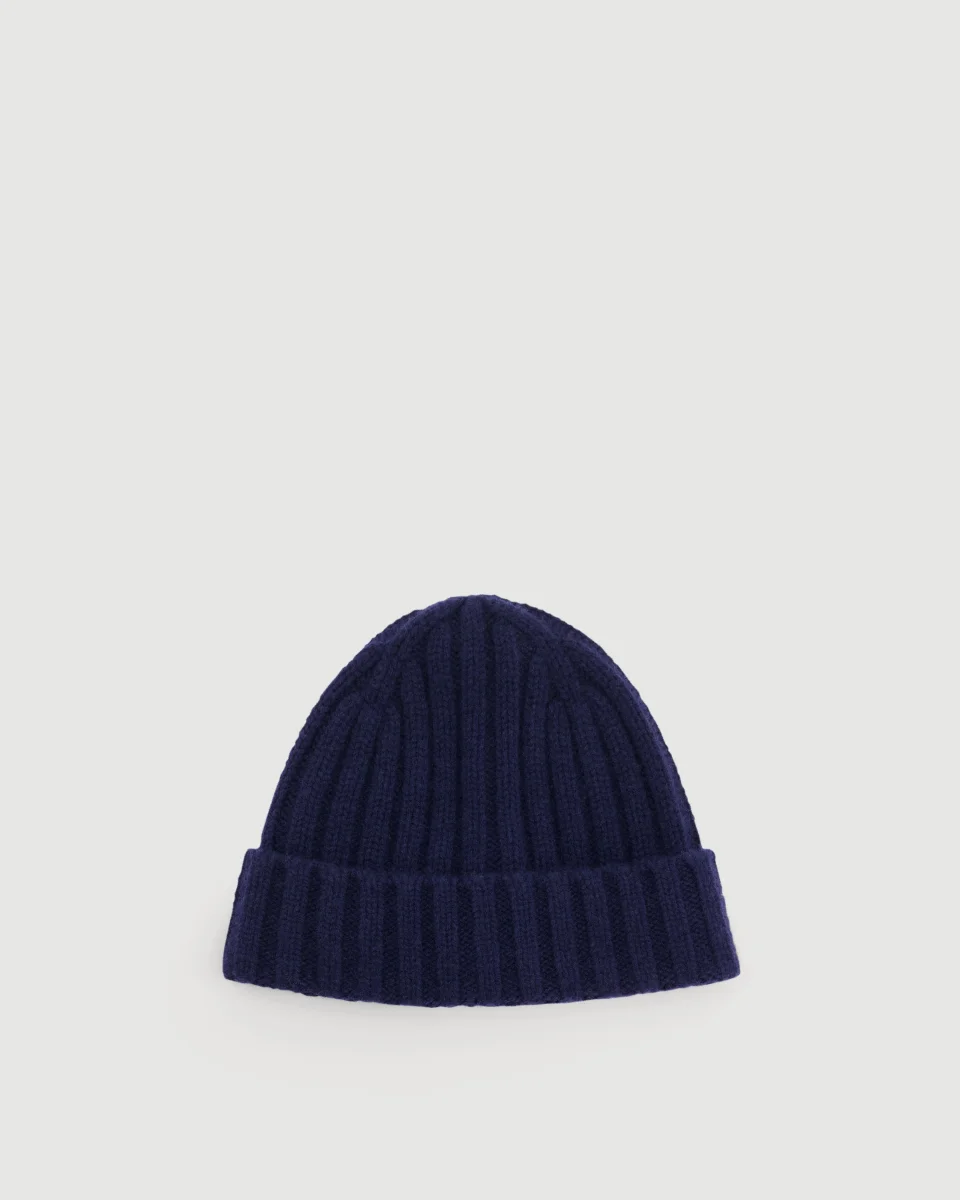 Bonnet Garçon en Laine & Cachemire Bleu Marine