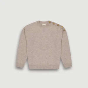 Pull Fille en Laine Mérinos & Cachemire Taupe Malis