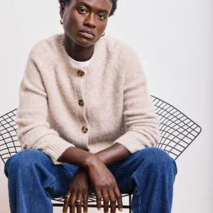 Cardigan Femme en Alpaga Beige Melyssa