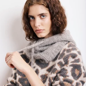 Cagoule Femme en Alpaga & Lurex Taupe Merel