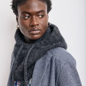 Cagoule Femme en Alpaga & Lurex Carbone Merel