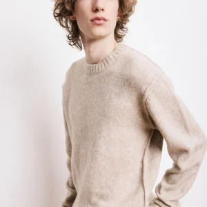 Pull Col Rond Homme en Laine d'Alpaga & Yak Beige