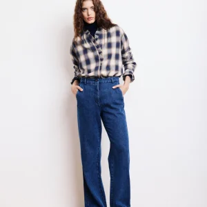Pantalon Femme en Lyocell & Coton Denim Bleu Pandore