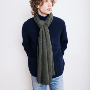 Echarpe Homme en Laine & Cachemire Vert Militaire