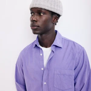 Bonnet Homme en Laine & Cachemire Gris Chiné