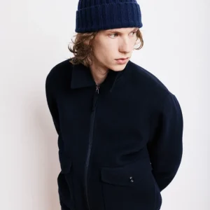 Bonnet Homme en Laine & Cachemire Bleu Marine