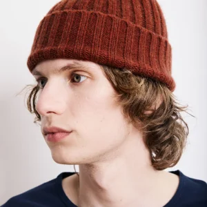Bonnet Homme en Laine & Cachemire Rouge