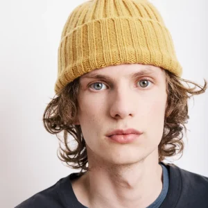 Bonnet Homme en Laine & Cachemire Moutarde