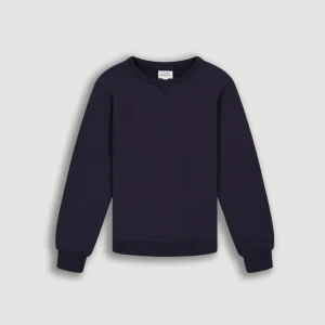 Sweatshirt Garçon en Molleton Bleu Marine Crew