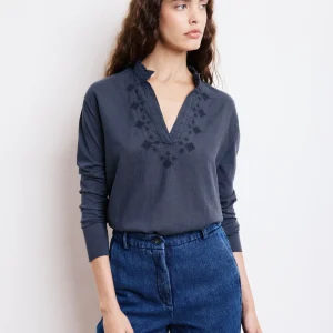 T-Shirt Femme en Coton Bi-Matière Carbone Turgan