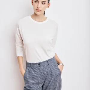 T-Shirt Femme en Coton & Modal Ecru Tarmac