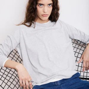 T-Shirt Femme en Coton & Modal Gris Chiné Tarmac