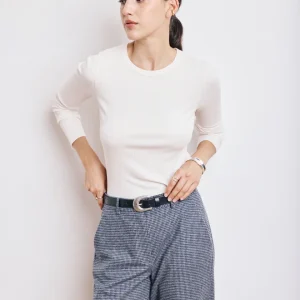 T-Shirt Femme en Coton & Modal Ecru Tattoo